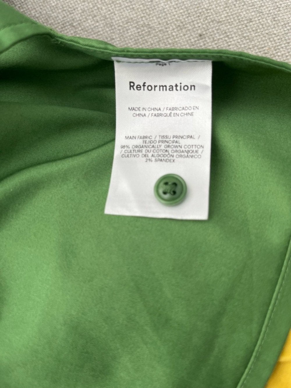 Reformation Green Mylie Two Piece Set - Picture 7 of 8